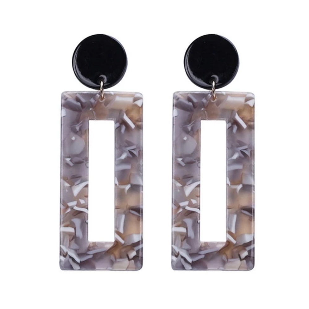 🤩 New!!! Gray Statement Drop Dangle Earring